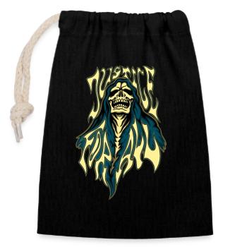 Justice for all - Closable cotton gift bag (14x20cm) - black - Front