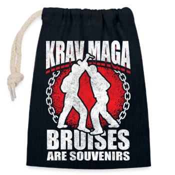 Krav Maga Bruises Are Souvenirs Martial Arts Train - Closable cotton gift bag (14x20cm) - navy - Front