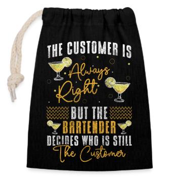 Bartender Bar Mix - Closable cotton gift bag (14x20cm) - black - Front