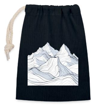 Great Waves of White Mountains - Closable cotton gift bag (14x20cm) - navy - Front