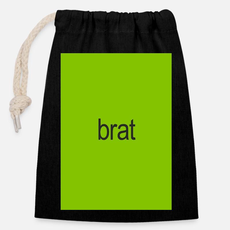 Brat - Closable cotton gift bag (14x20cm) - black