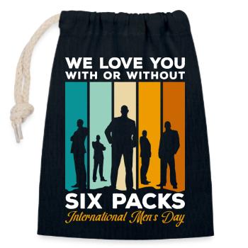 Men's Day Role Model Beard Wearer Masculine - Closable cotton gift bag (14x20cm) - navy - Front
