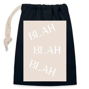 BLAH BLAH BLAH Sarcastic Humor - Closable cotton gift bag (14x20cm) - navy - Front