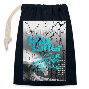 Kitesurfers - Closable cotton gift bag (14x20cm) - navy - Front