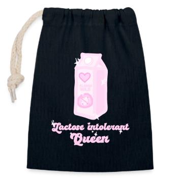 The queen of lactose intolerance - Closable cotton gift bag (14x20cm) - navy - Front