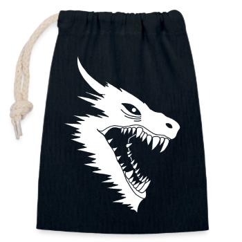 Angriff des Weißen Drachen - Verschließbarer Geschenkbeutel aus Baumwolle (14x20cm) - Navy - Vorne