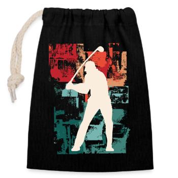 Golf Golfing Golfers Sports Hobby Club Vintage - Closable cotton gift bag (14x20cm) - black - Front