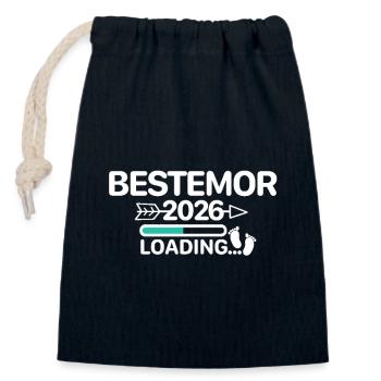 Oma 2026 Babyfüße - Verschließbarer Geschenkbeutel aus Baumwolle (14x20cm) - Navy - Vorne