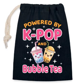 K-Pop and Bubble Tea Korea - Verschließbarer Geschenkbeutel aus Baumwolle (14x20cm) - Navy - Vorne
