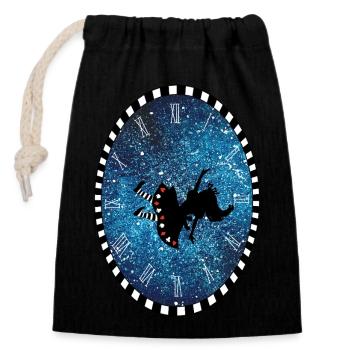 Trip to Wonderland - Closable cotton gift bag (14x20cm) - black - Front