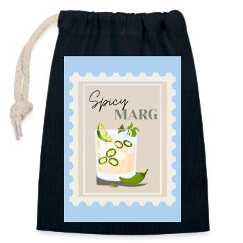 Margarita épicée - Sac cadeau en coton avec cordon (14 x 20 cm) - bleu marine - Devant
