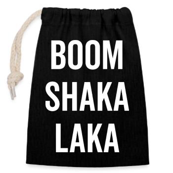 Boom Shaka Laka - Closable cotton gift bag (14x20cm) - black - Front