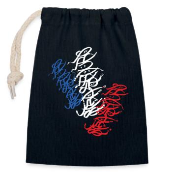 Strasbourg Street Art - Closable cotton gift bag (14x20cm) - navy - Front