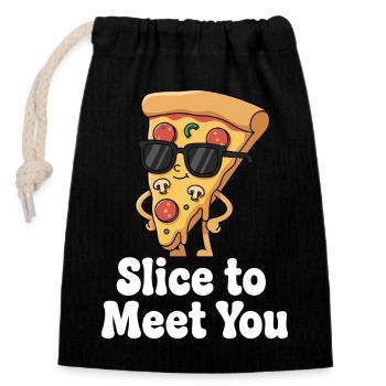 Slice to Meet You - Closable cotton gift bag (14x20cm) - black - Front