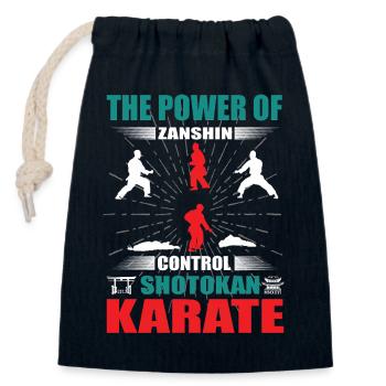 Shotokan Karate Zanshin Design - Closable cotton gift bag (14x20cm) - navy - Front