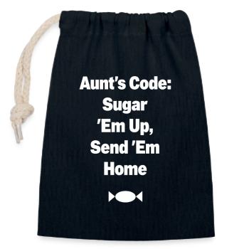 Tante-Code Sugar Em Up - Verschließbarer Geschenkbeutel aus Baumwolle (14x20cm) - Navy - Vorne