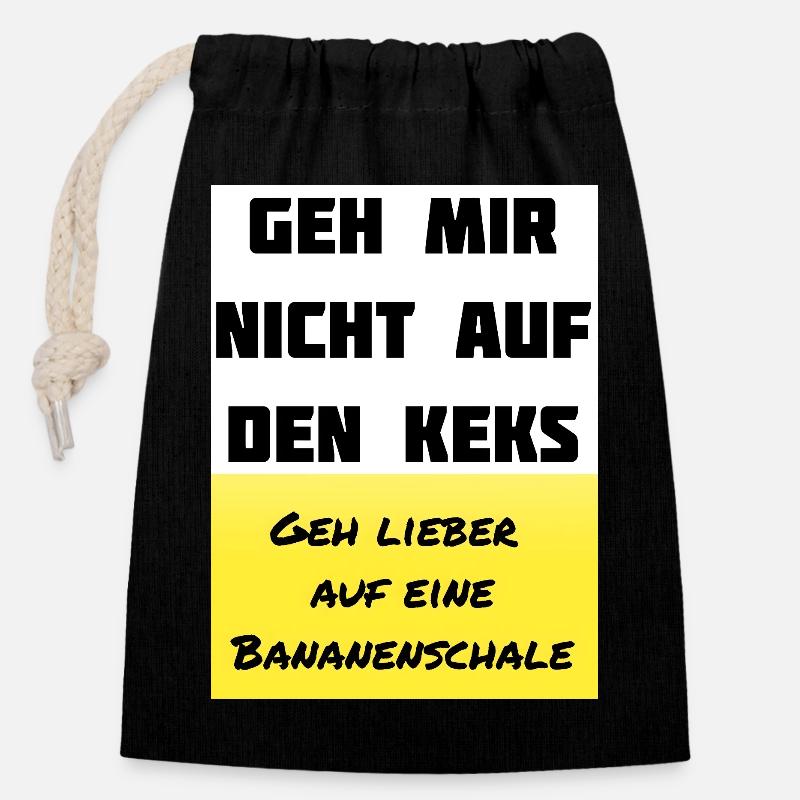 Don't get on my nerves - Closable cotton gift bag (14x20cm) - black