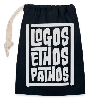 Logos Ethos Pathos Rhetorik Philosophie Student - Verschließbarer Geschenkbeutel aus Baumwolle (14x20cm) - Navy - Vorne