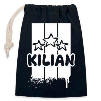 Kilian - Verschließbarer Geschenkbeutel aus Baumwolle (14x20cm) - Navy - Vorne