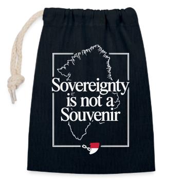 Greenland Sovereignty Protest - Closable cotton gift bag (14x20cm) - navy - Front