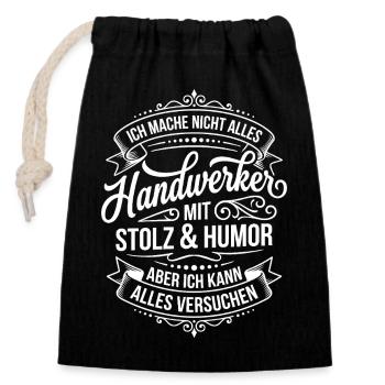 Artisan Humor Badge - Closable cotton gift bag (14x20cm) - black - Front