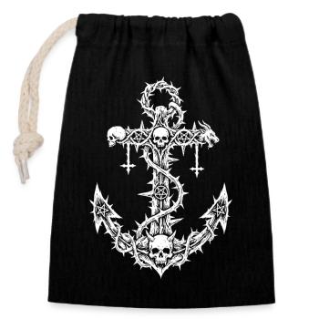 Occult Anchor – Art du Metal Extrême - Sac cadeau en coton avec cordon (14 x 20 cm) - noir - Devant