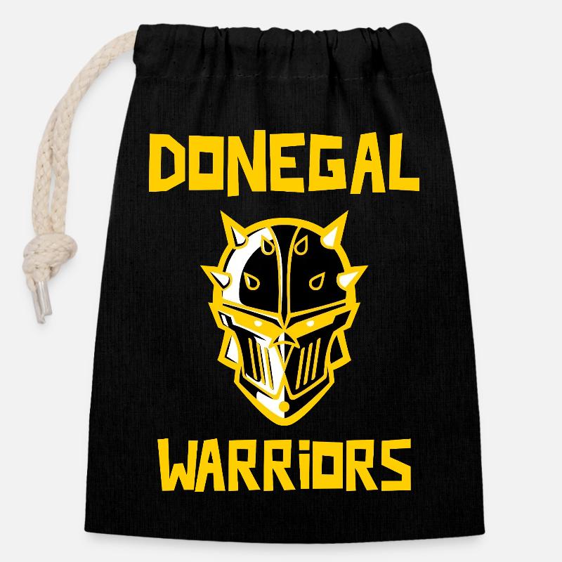 Donegal Warriors Irland - Verschließbarer Geschenkbeutel aus Baumwolle (14x20cm) - Schwarz