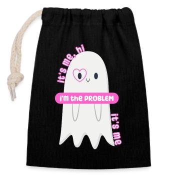 C’est moi, salut, je suis le problème - Sac cadeau en coton avec cordon (14 x 20 cm) - noir - Devant