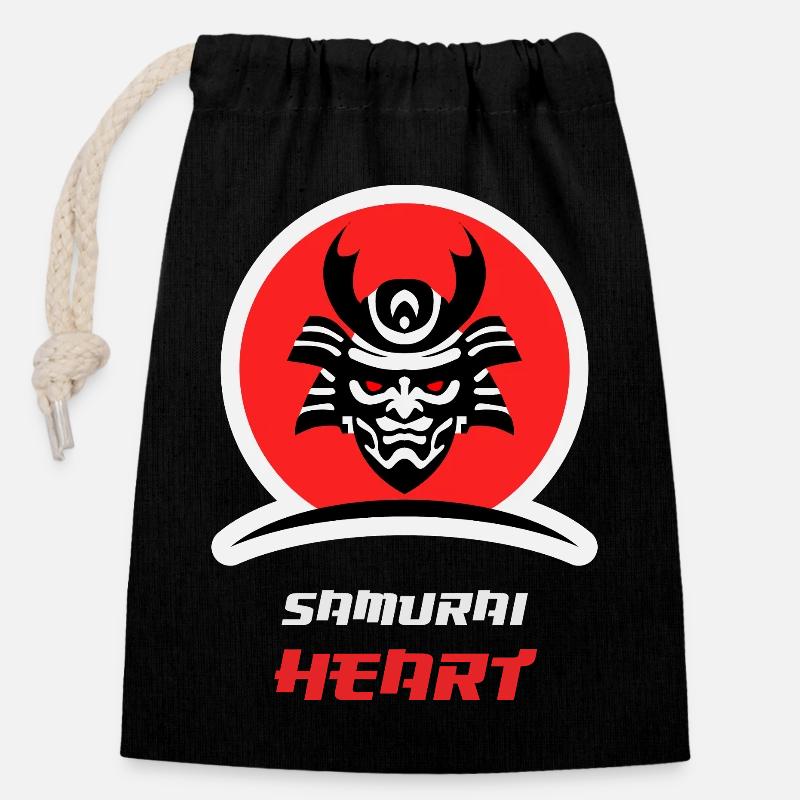 Samurai Workout - Closable cotton gift bag (14x20cm) - black