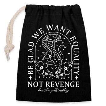 Feminismus Frauenrechte Statement Tattoo Stil - Verschließbarer Geschenkbeutel aus Baumwolle (14x20cm) - Schwarz - Vorne
