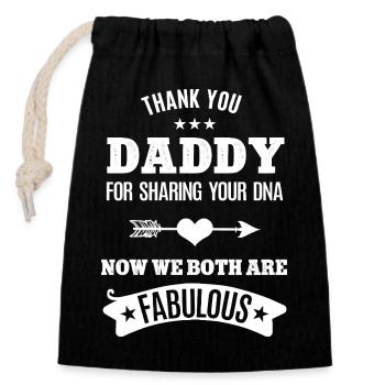 Father and Son Dad Daughter Paternity Father's Day - Closable cotton gift bag (14x20cm) - black - Front