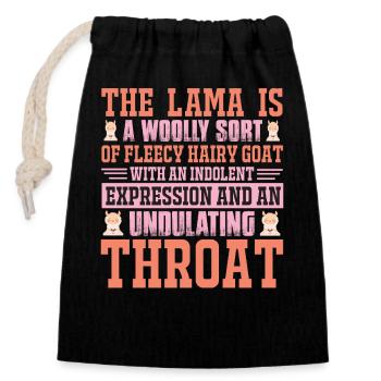La variété laineuse lama - Sac cadeau en coton avec cordon (14 x 20 cm) - noir - Devant