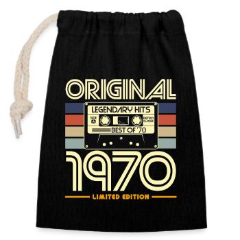 Original 1970 Limited Edition Cassette - Sac cadeau en coton avec cordon (14 x 20 cm) - noir - Devant