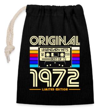 1972 Limited Edition Cassette - Closable cotton gift bag (14x20cm) - black - Front