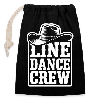 LineDance Crew Logo - Verschließbarer Geschenkbeutel aus Baumwolle (14x20cm) - Schwarz - Vorne