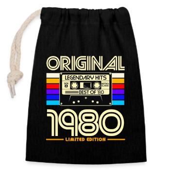 Original 1980 Limited Edition - Closable cotton gift bag (14x20cm) - black - Front