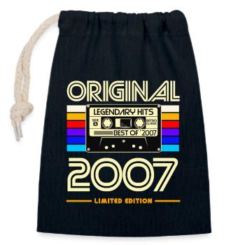 Original 2007: Retro Hits Kassette - Verschließbarer Geschenkbeutel aus Baumwolle (14x20cm) - Navy - Vorne