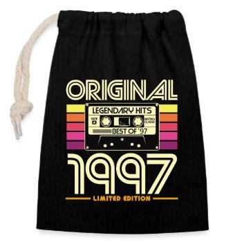 Original 1997 Limited Retro Cassette - Closable cotton gift bag (14x20cm) - black - Front