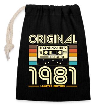Original 1981 Limited Edition - Sac cadeau en coton avec cordon (14 x 20 cm) - noir - Devant
