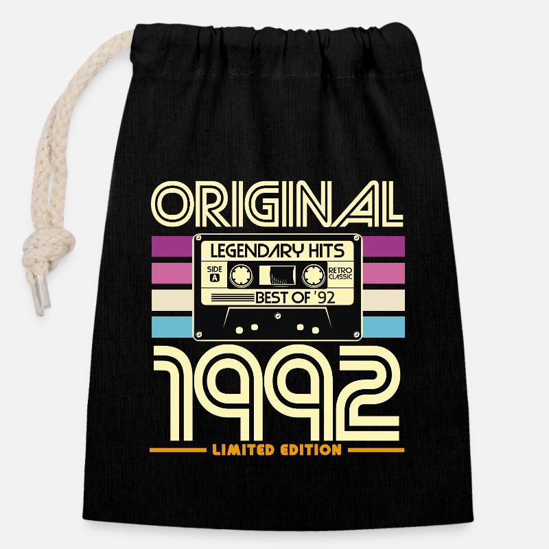Original 1992 Limited Edition Hits - Closable cotton gift bag (14x20cm) - black