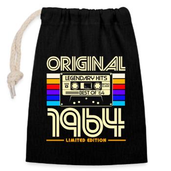 Original 1964 Retro Cassette - Sac cadeau en coton avec cordon (14 x 20 cm) - noir - Devant