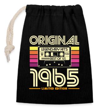 1965 Vintage Heritage Cassette - Closable cotton gift bag (14x20cm) - black - Front