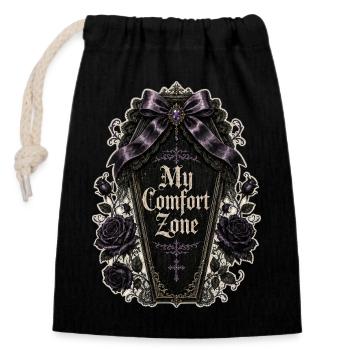 My Comfort Zone - Gothic  - Verschließbarer Geschenkbeutel aus Baumwolle (14x20cm) - Schwarz - Vorne