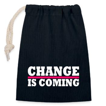 Change is coming - Verschließbarer Geschenkbeutel aus Baumwolle (14x20cm) - Navy - Vorne