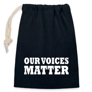 Our voices matter - Verschließbarer Geschenkbeutel aus Baumwolle (14x20cm) - Navy - Vorne