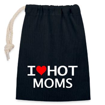 I love hot moms - Verschließbarer Geschenkbeutel aus Baumwolle (14x20cm) - Navy - Vorne