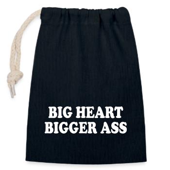 big heart bigger ass - Closable cotton gift bag (14x20cm) - navy - Front