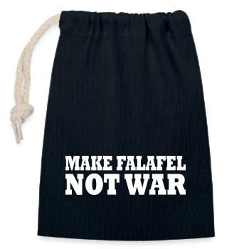 Make falafel not war - Sac cadeau en coton avec cordon (14 x 20 cm) - bleu marine - Devant