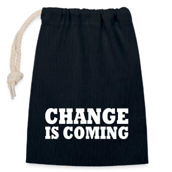 Change is coming - Verschließbarer Geschenkbeutel aus Baumwolle (14x20cm) - Navy - Vorne