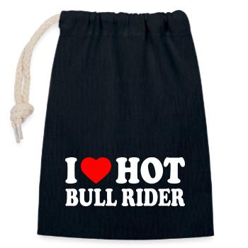 I love hot bull rider - Verschließbarer Geschenkbeutel aus Baumwolle (14x20cm) - Navy - Vorne